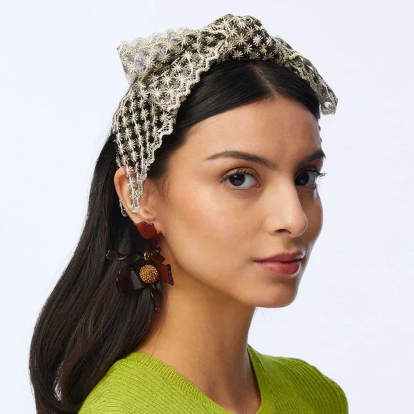 Lele Sadoughi IVORY SHIRLEY LACE RIBBON HEADBAND NWT - www  display picture 1
